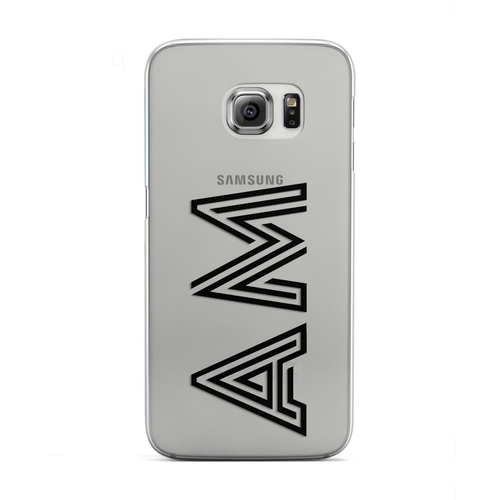 Personalised Maze Initials Clear Custom Black Samsung Galaxy S6 Edge Case