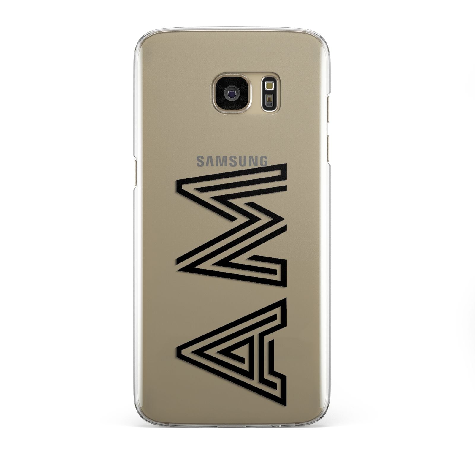 Personalised Maze Initials Clear Custom Black Samsung Galaxy S7 Edge Case