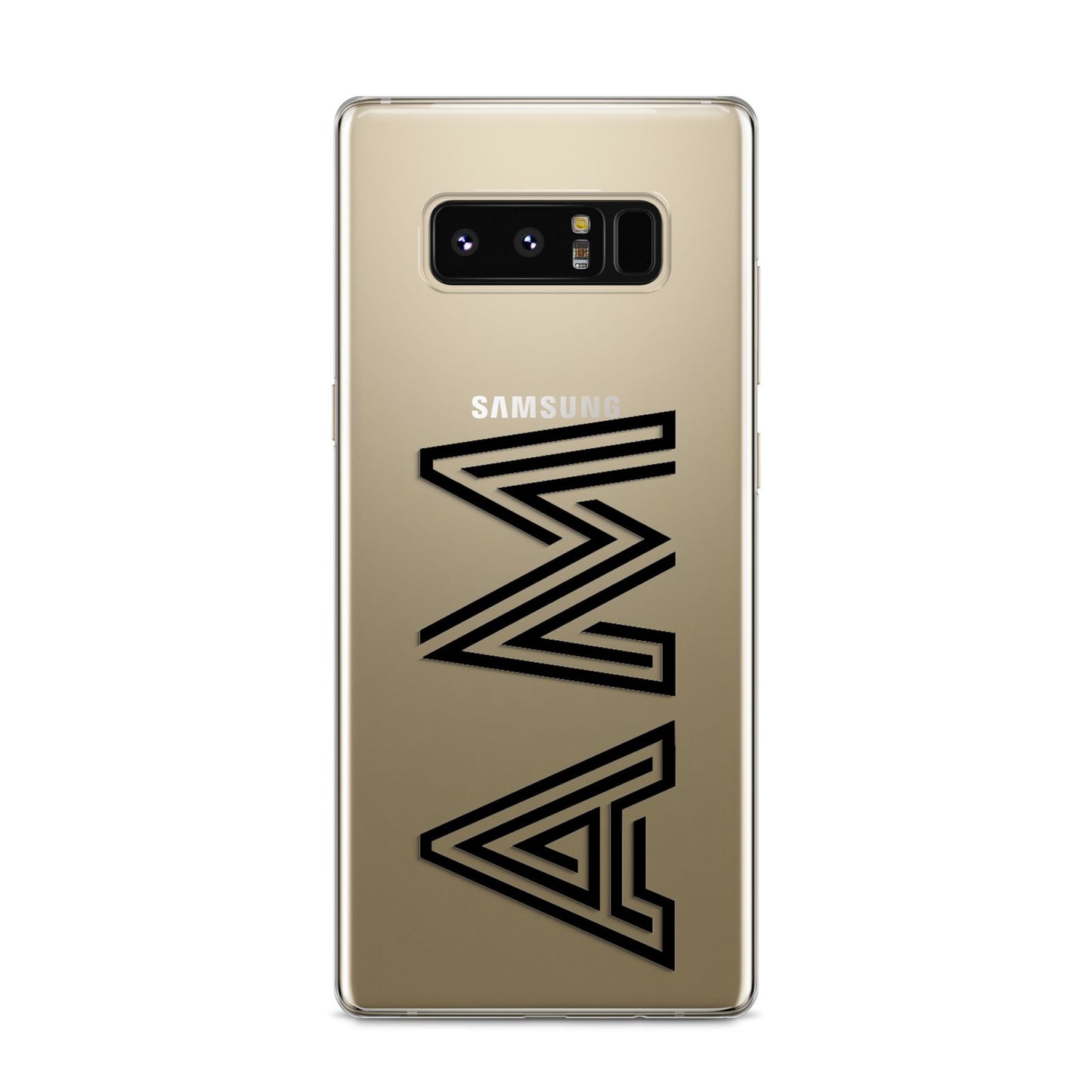 Personalised Maze Initials Clear Custom Black Samsung Galaxy S8 Case