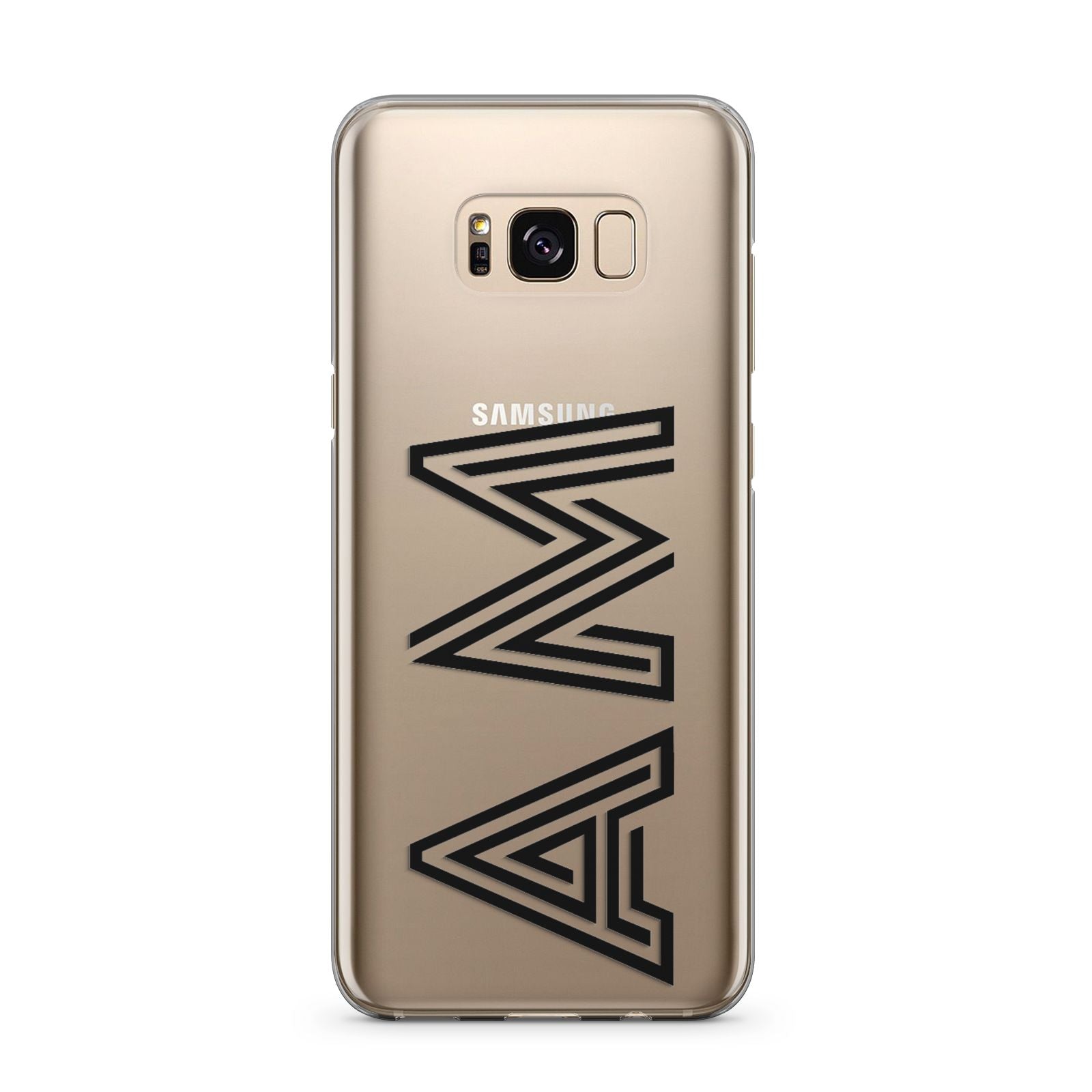 Personalised Maze Initials Clear Custom Black Samsung Galaxy S8 Plus Case