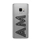 Personalised Maze Initials Clear Custom Black Samsung Galaxy S9 Case