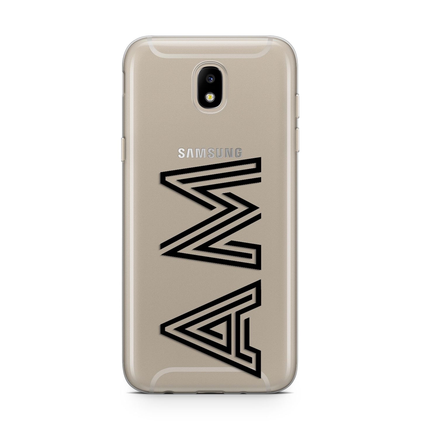 Personalised Maze Initials Clear Custom Black Samsung J5 2017 Case