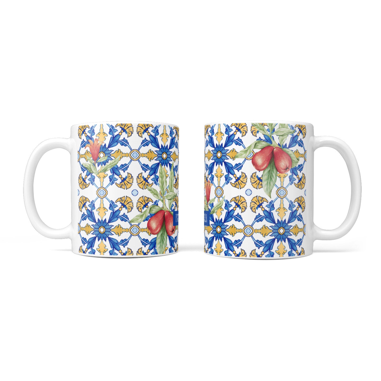 Personalised Mediterranean Fruit and Tiles 10oz Mug Alternative Image 3
