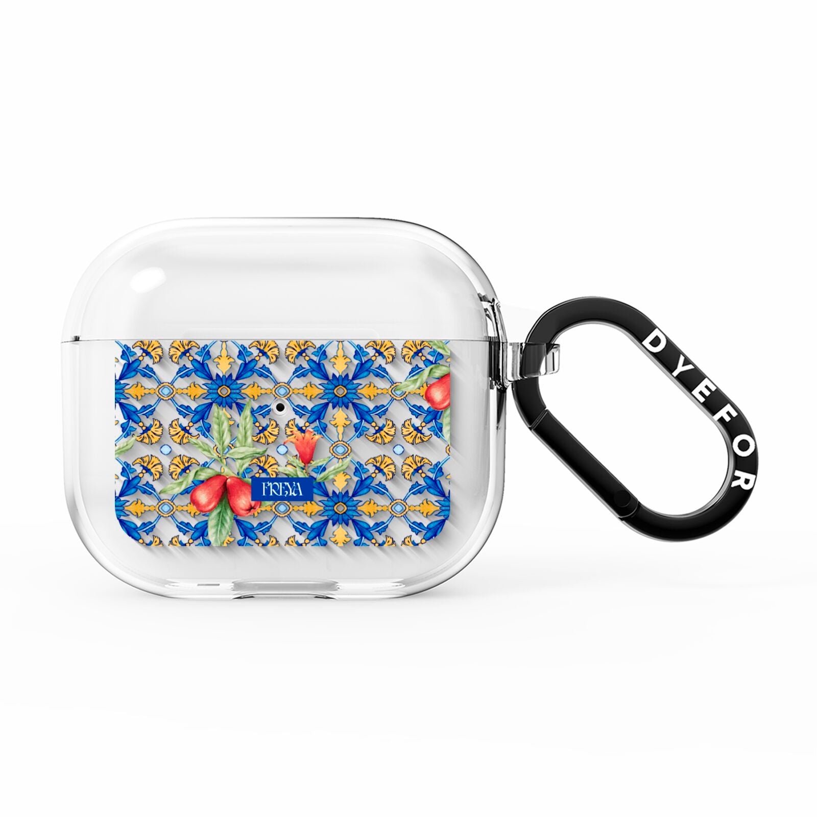 Personalised Mediterranean Fruit and Tiles AirPods Clear Case 3rd Gen