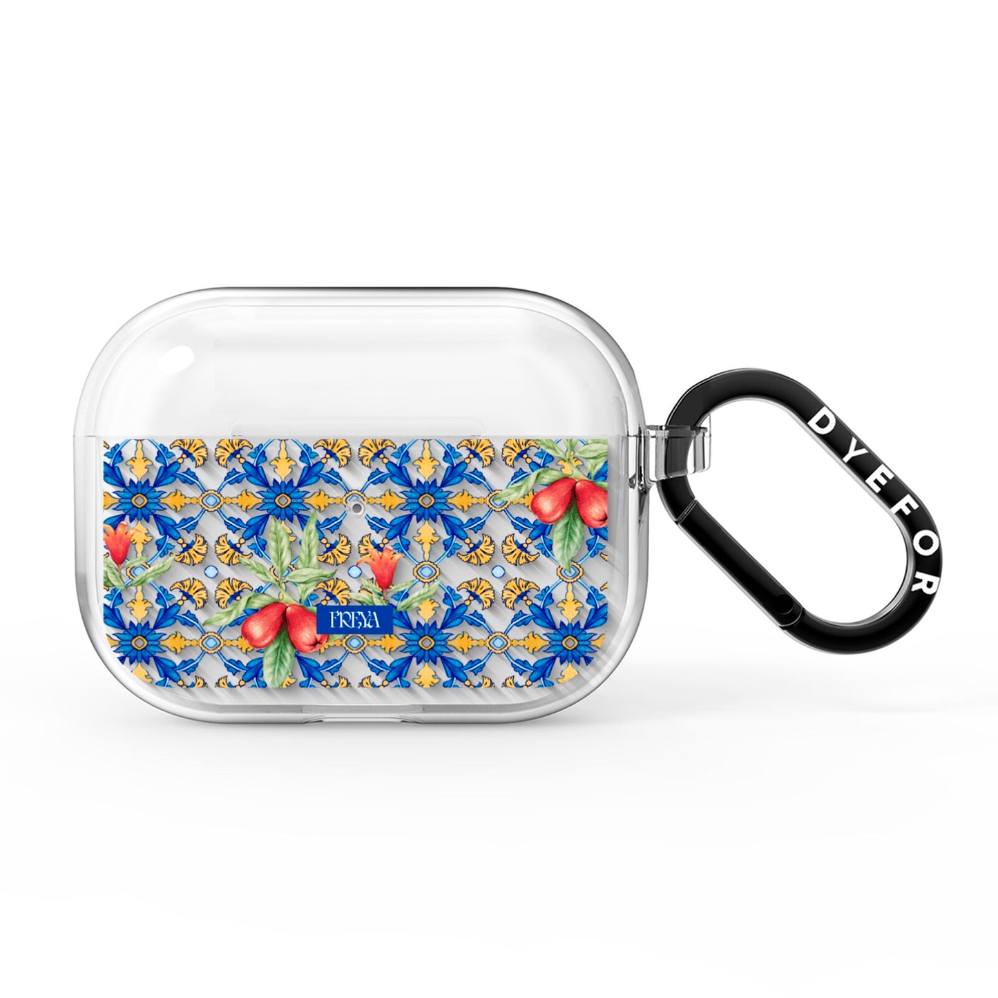 Personalised Mediterranean Fruit and Tiles AirPods Pro Clear Case