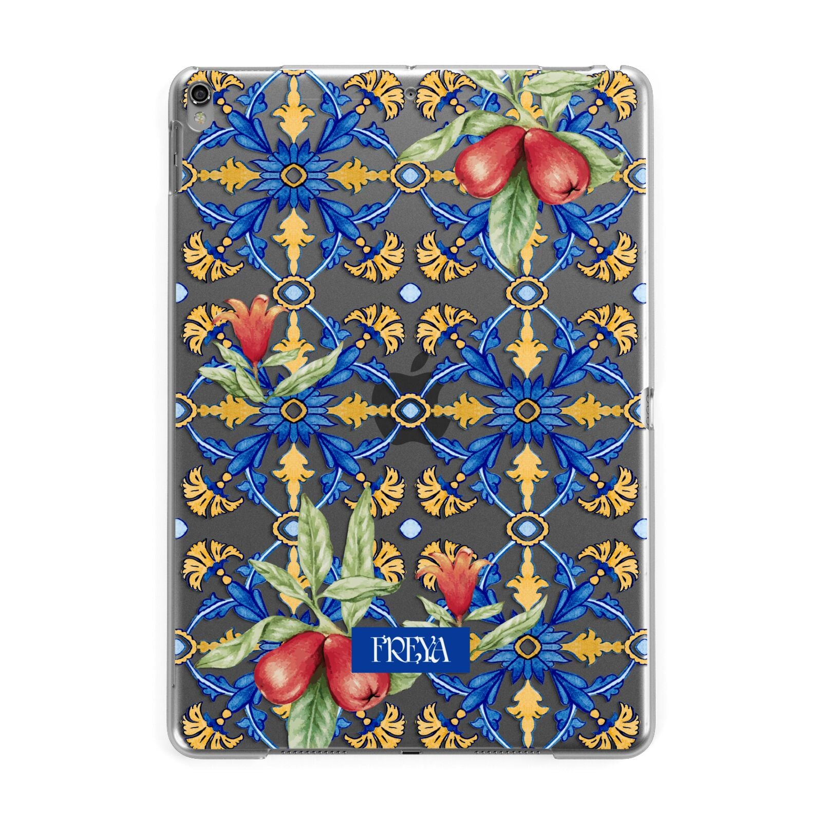 Personalised Mediterranean Fruit and Tiles Apple iPad Grey Case