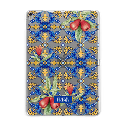 Personalised Mediterranean Fruit and Tiles Apple iPad Silver Case
