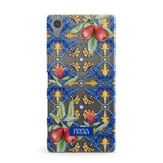 Personalised Mediterranean Fruit and Tiles Sony Xperia Case