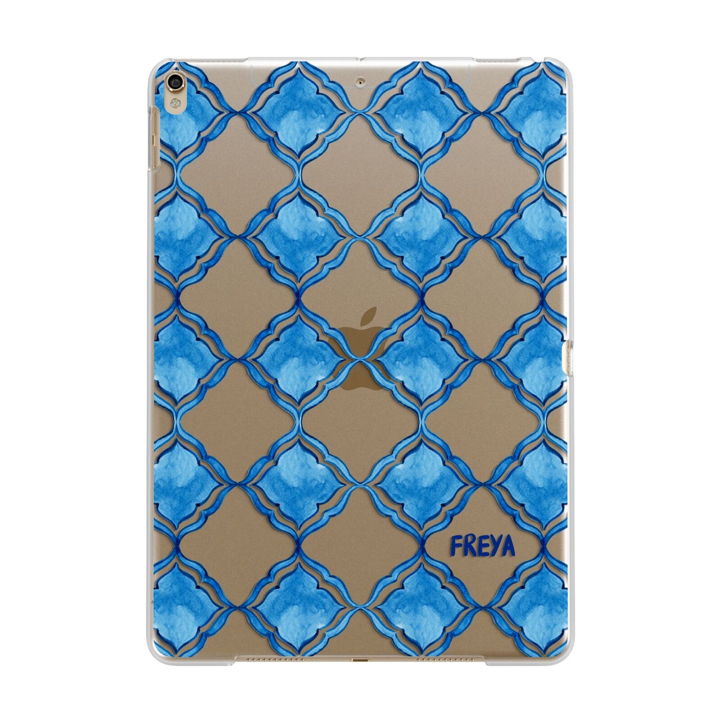 Personalised Mediterranean Tiles Apple iPad Gold Case