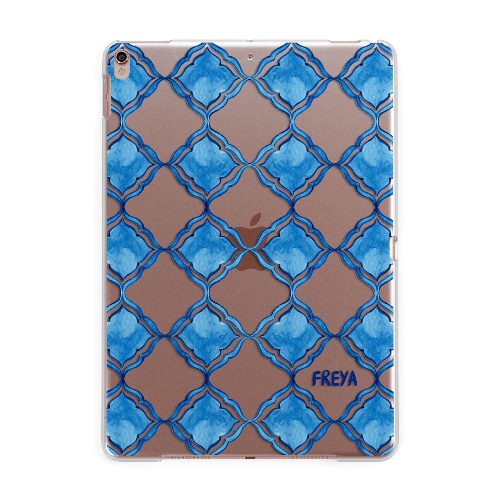 Personalised Mediterranean Tiles Apple iPad Rose Gold Case