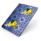 Personalised Mediterranean Tiles and Lemons Apple iPad Case on Grey iPad Side View