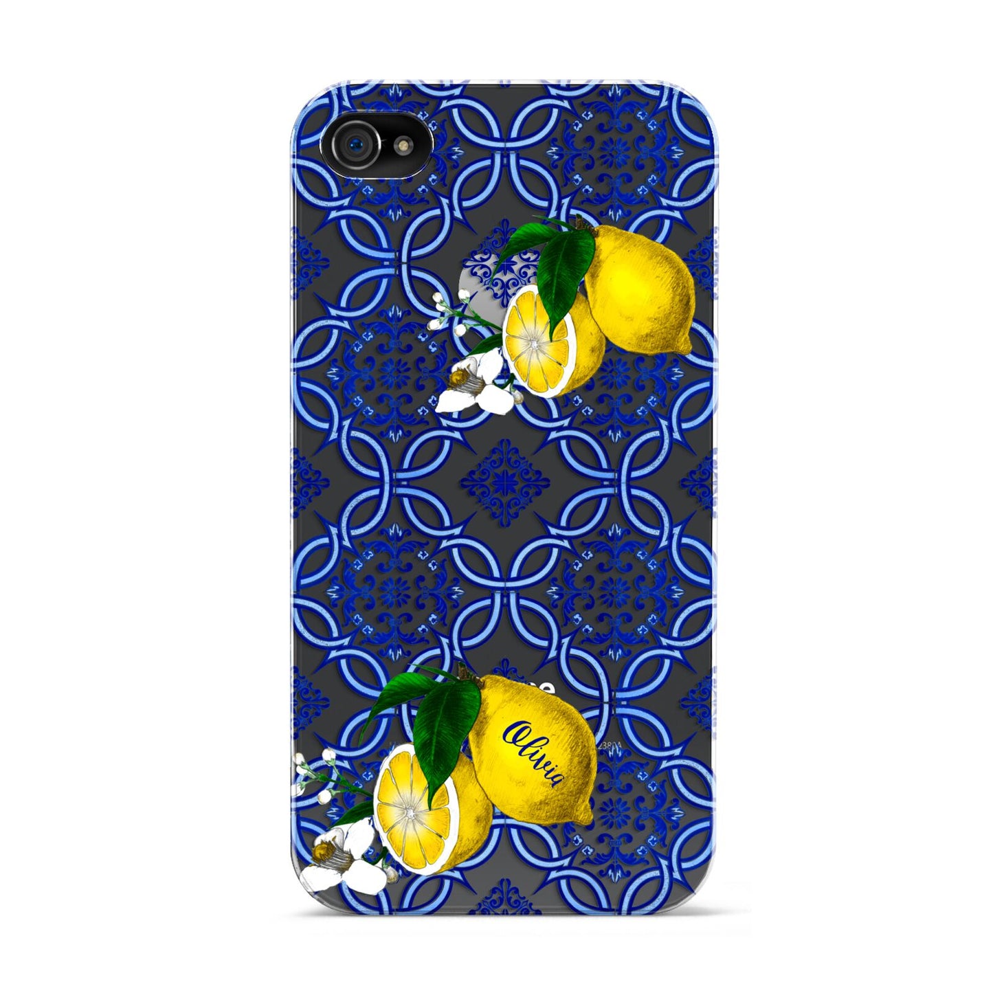 Personalised Mediterranean Tiles and Lemons Apple iPhone 4s Case