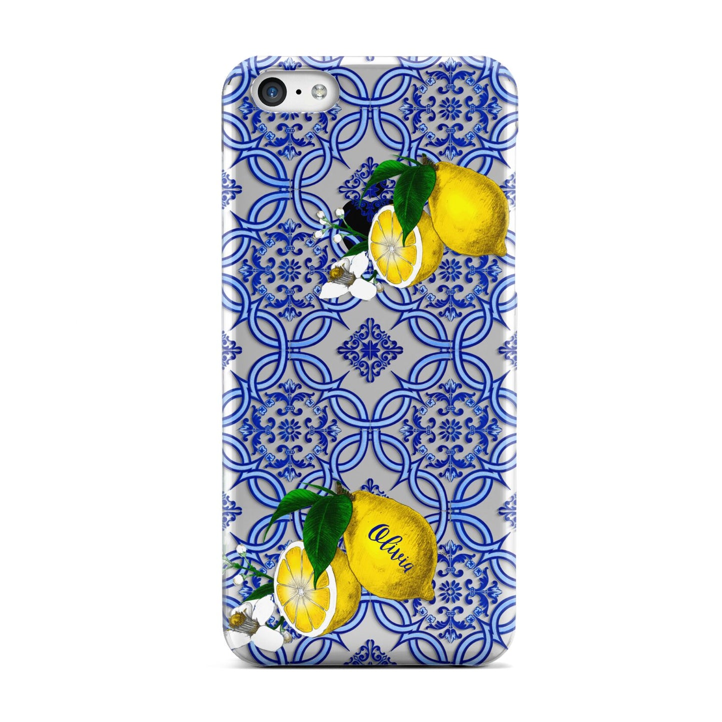 Personalised Mediterranean Tiles and Lemons Apple iPhone 5c Case