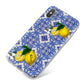 Personalised Mediterranean Tiles and Lemons iPhone X Bumper Case on Silver iPhone