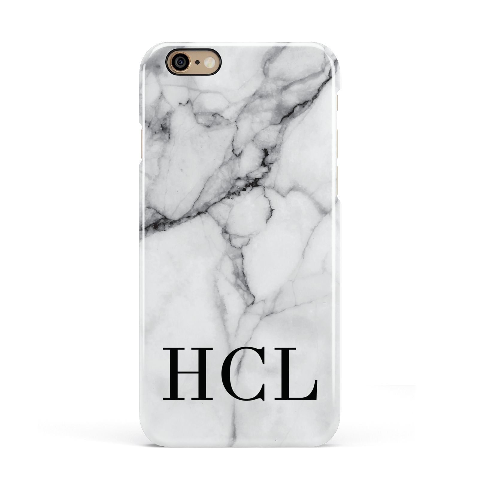Personalised Medium Marble Initials Apple iPhone 6 3D Snap Case