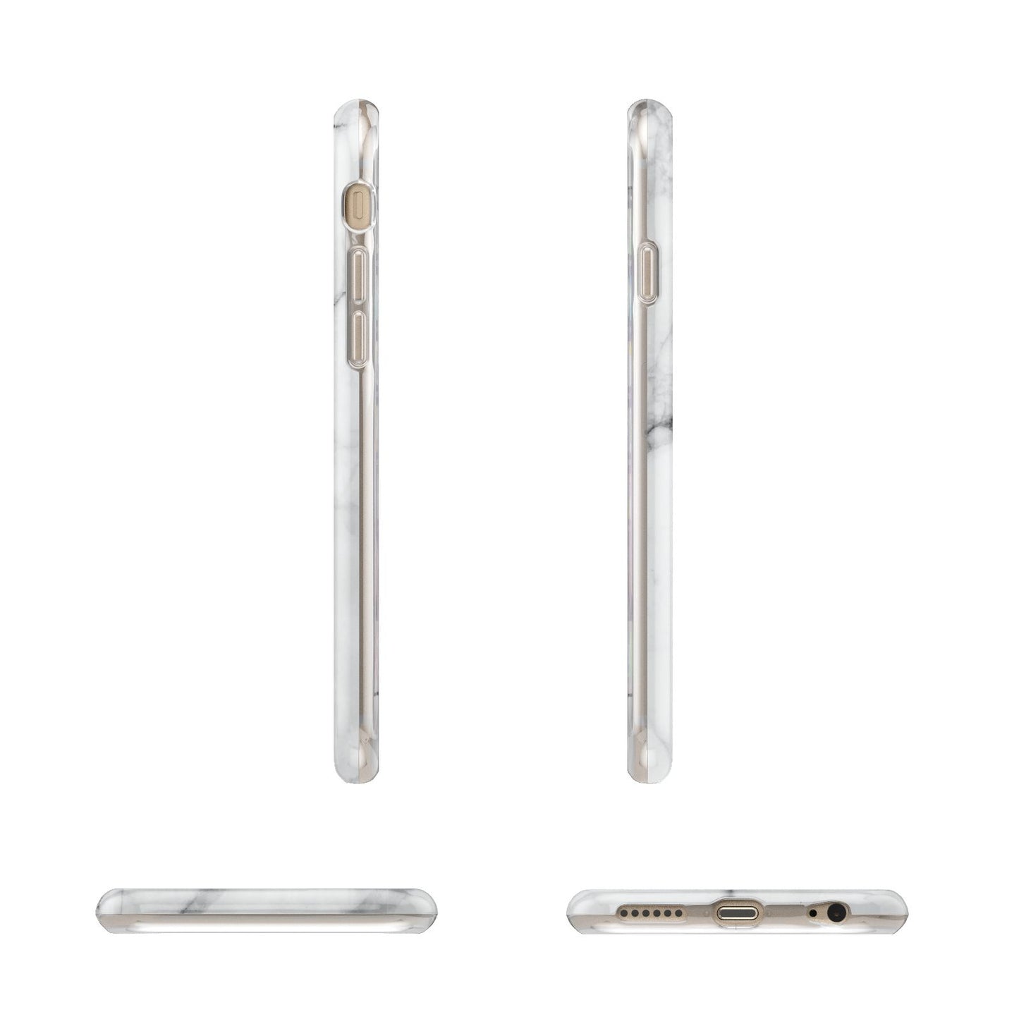 Personalised Medium Marble Initials Apple iPhone 6 3D Wrap Tough Case Alternative Image Angles