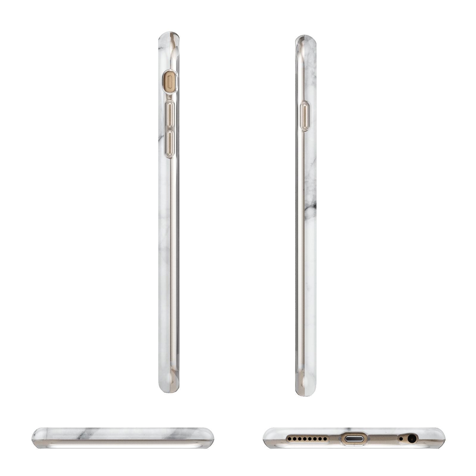 Personalised Medium Marble Initials Apple iPhone 6 Plus 3D Wrap Tough Case Alternative Image Angles