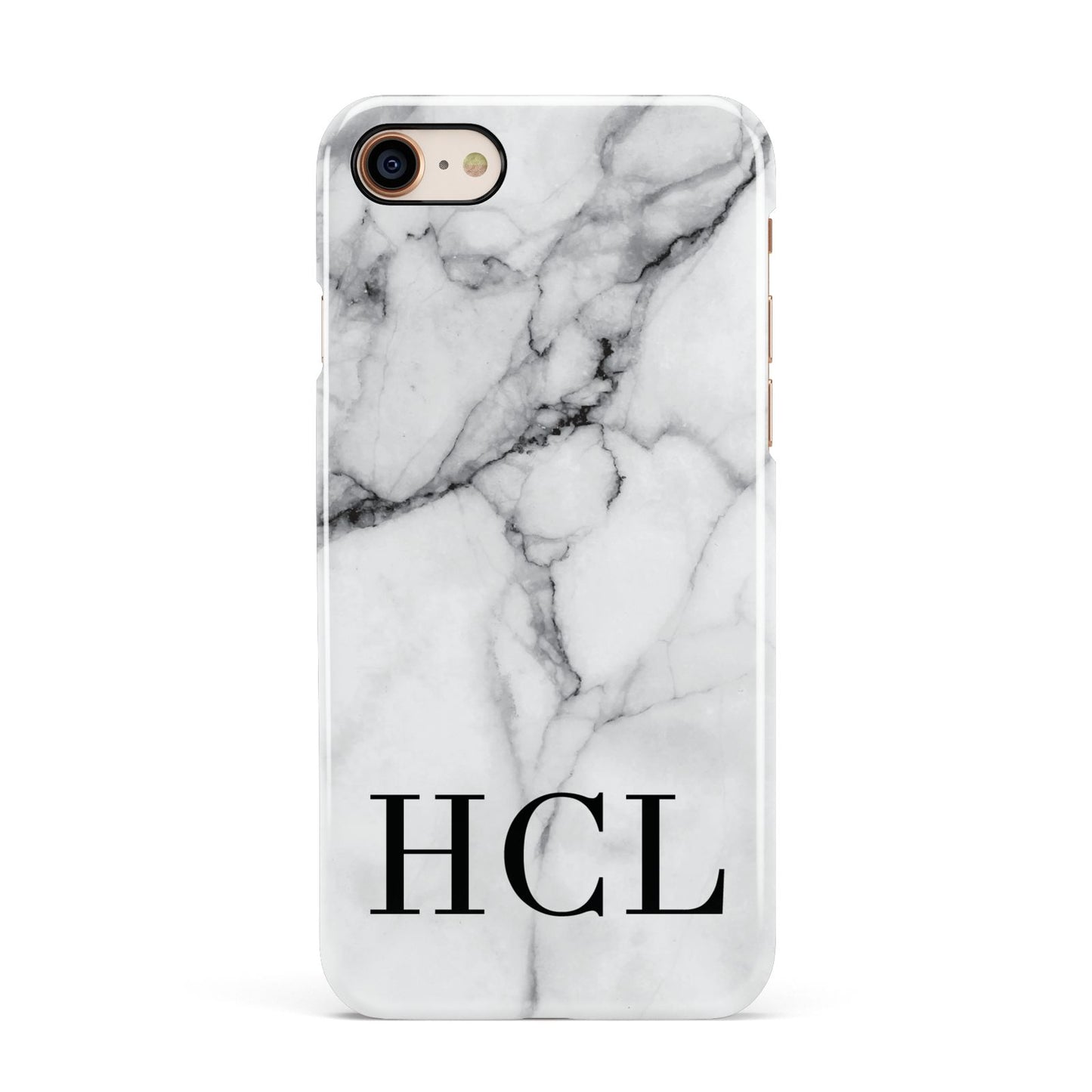 Personalised Medium Marble Initials Apple iPhone 7 8 3D Snap Case
