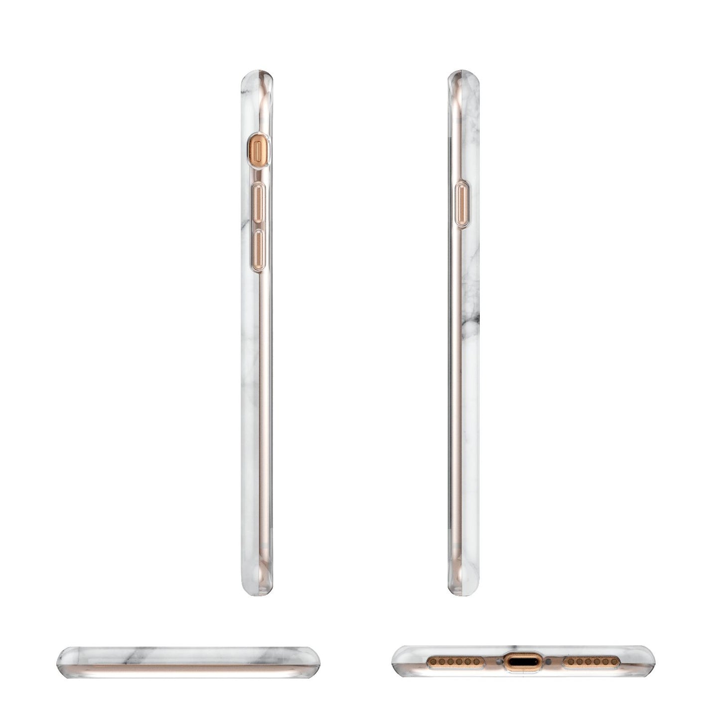Personalised Medium Marble Initials Apple iPhone 7 8 3D Wrap Tough Case Alternative Image Angles