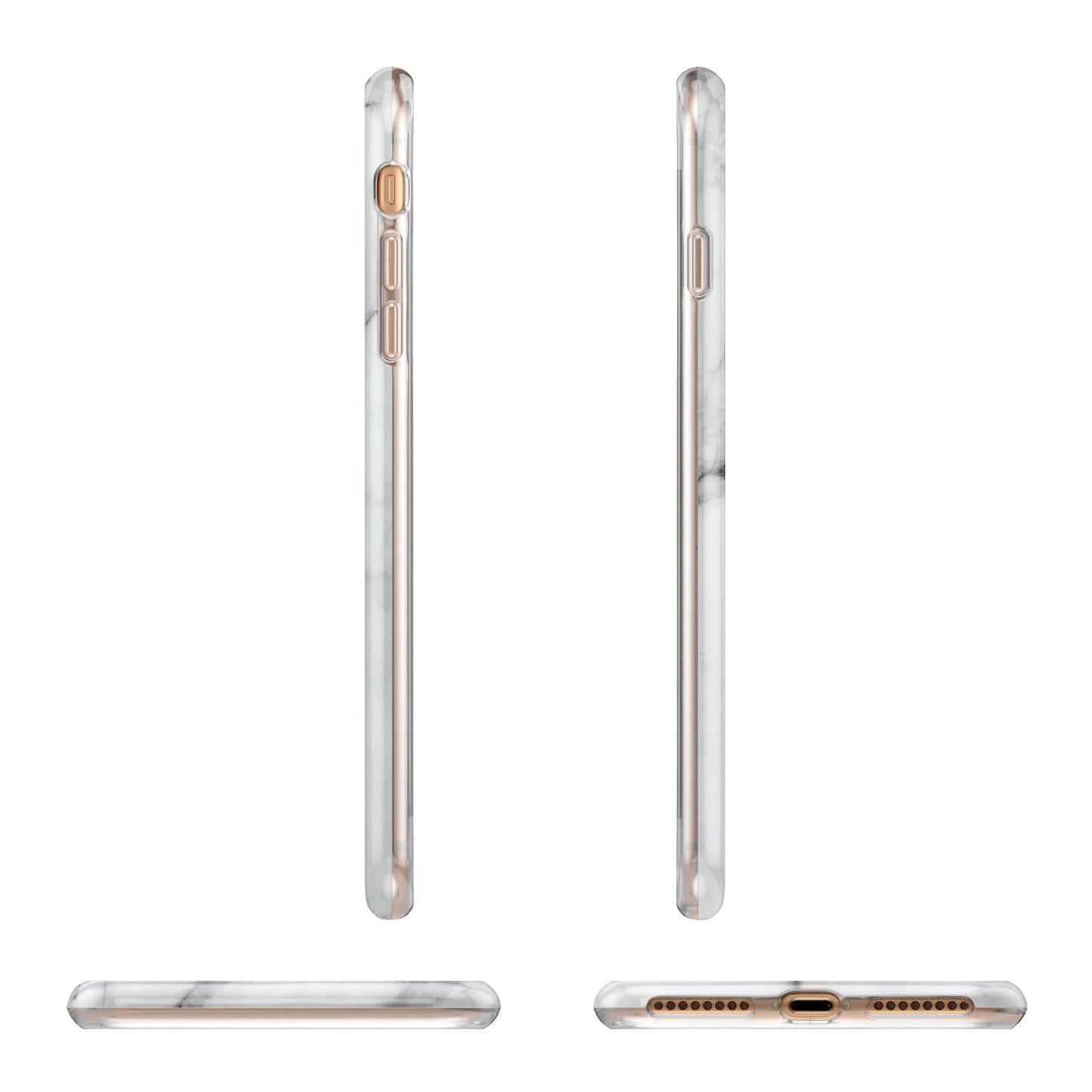 Personalised Medium Marble Initials Apple iPhone 7 8 Plus 3D Wrap Tough Case Alternative Image Angles