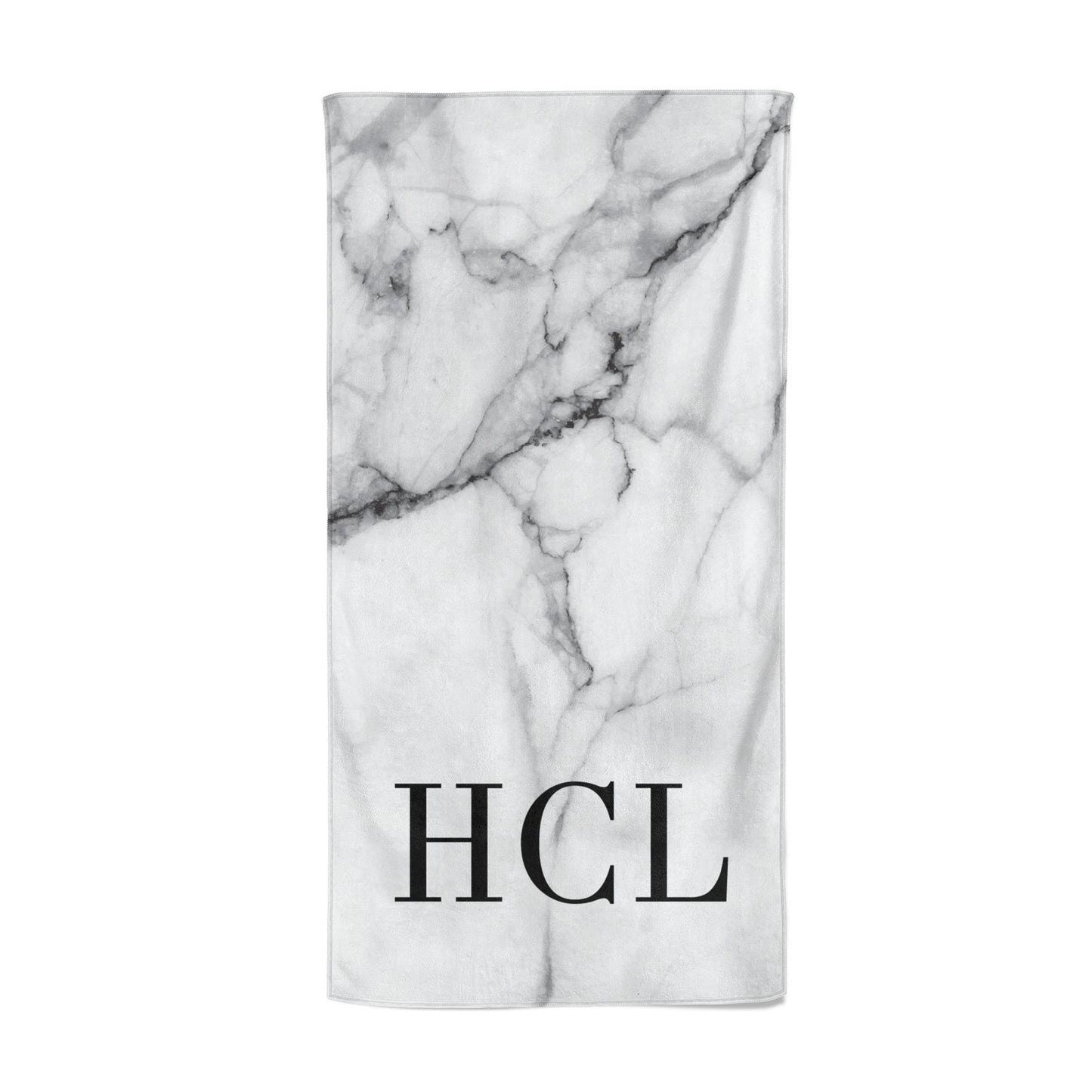 Personalised Medium Marble Initials Beach Towel