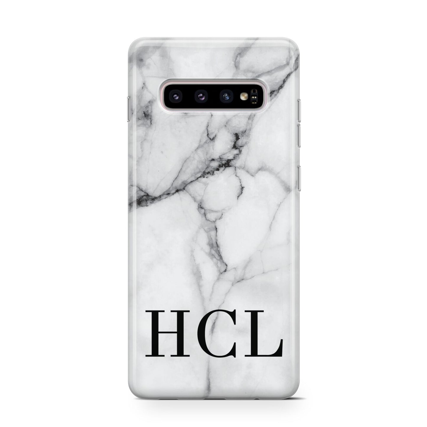 Personalised Medium Marble Initials Protective Samsung Galaxy Case