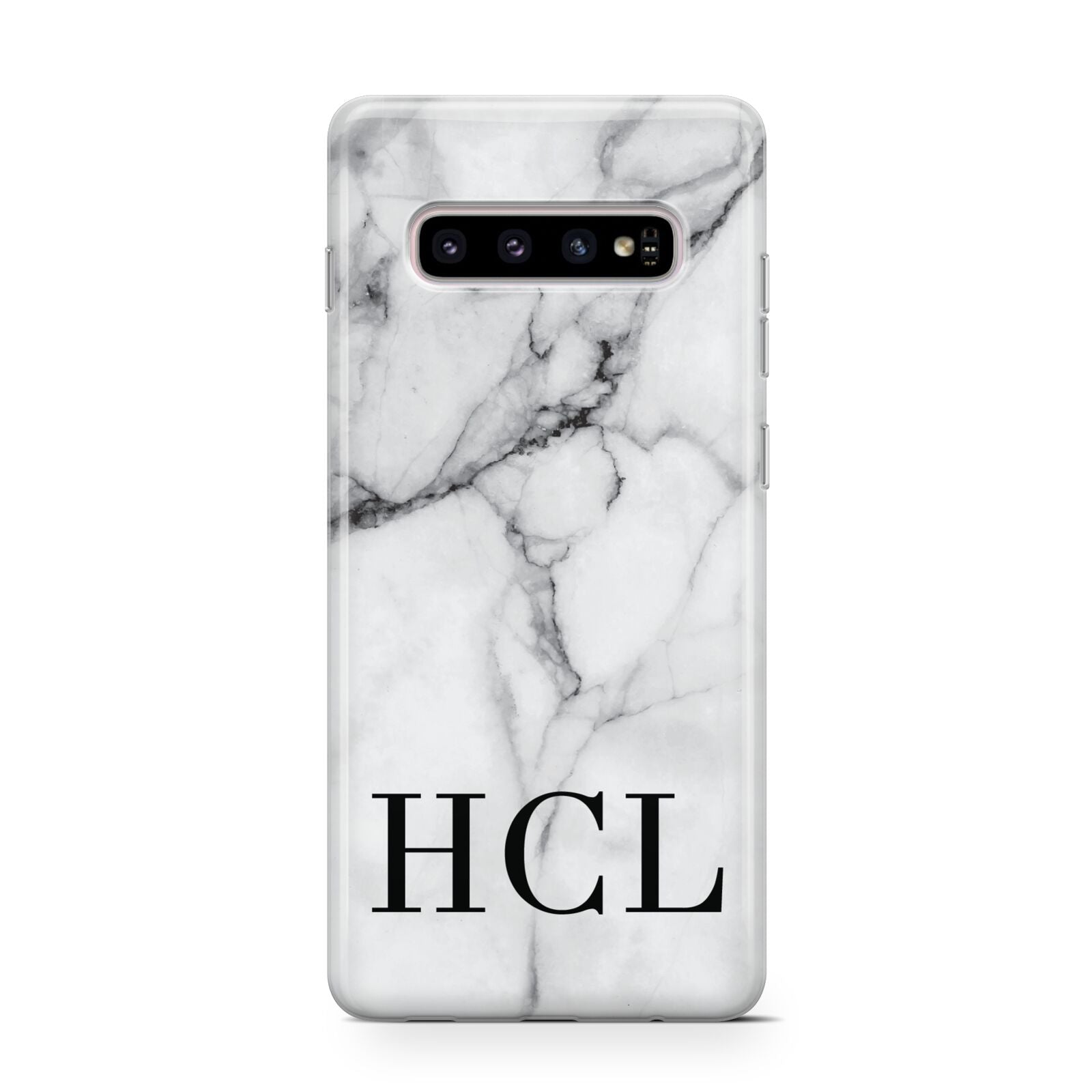 Personalised Medium Marble Initials Protective Samsung Galaxy Case