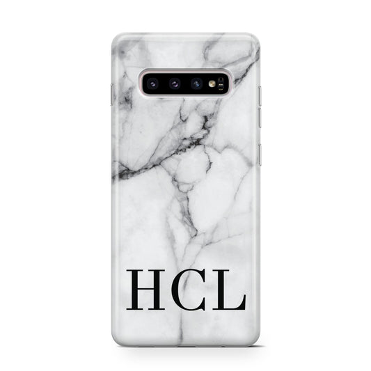 Personalised Medium Marble Initials Protective Samsung Galaxy Case