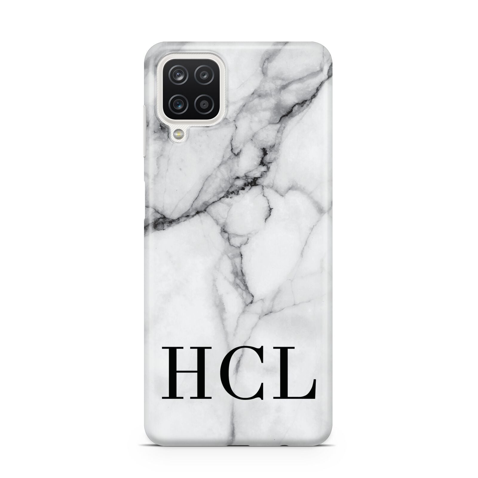 Personalised Medium Marble Initials Samsung A12 Case