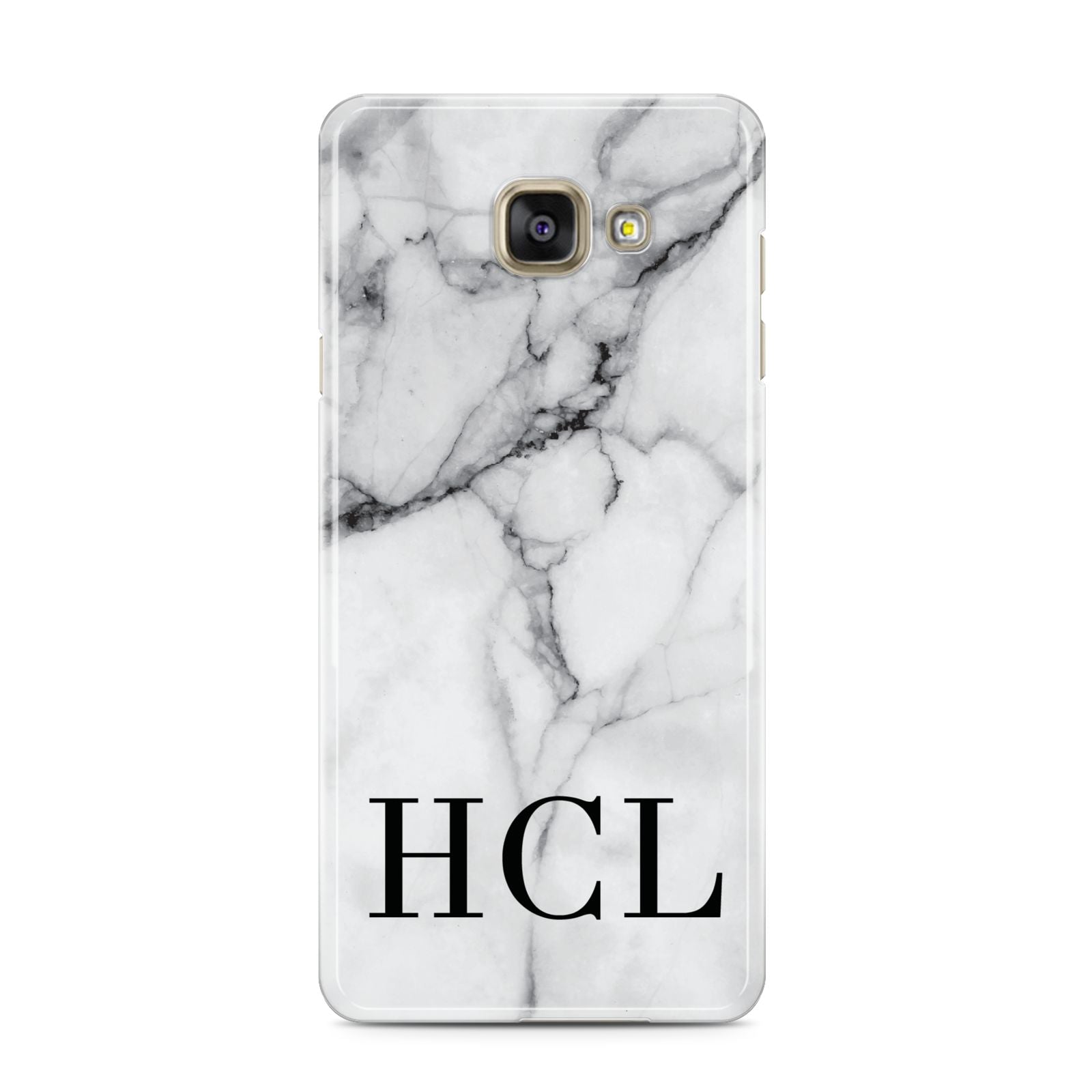 Personalised Medium Marble Initials Samsung Galaxy A3 2016 Case on gold phone