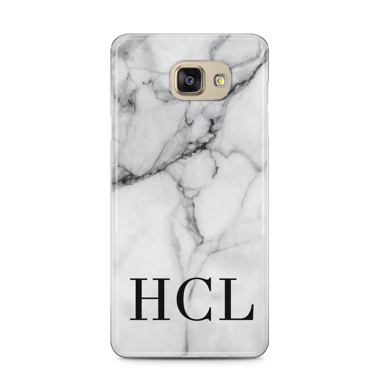 Personalised Medium Marble Initials Samsung Galaxy A5 2016 Case on gold phone