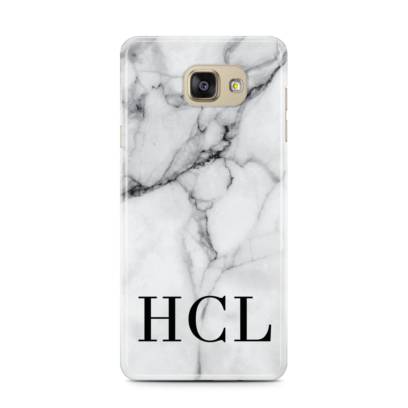 Personalised Medium Marble Initials Samsung Galaxy A7 2016 Case on gold phone