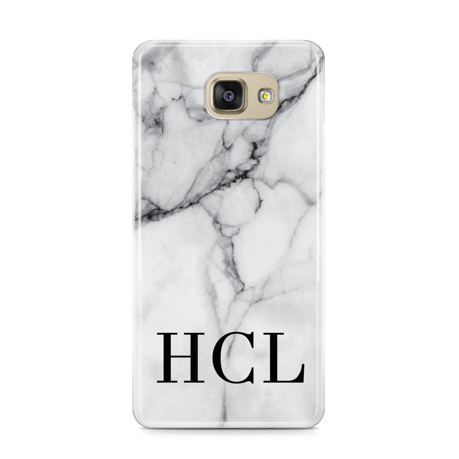 Personalised Medium Marble Initials Samsung Galaxy A9 2016 Case on gold phone