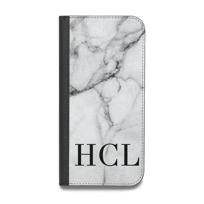 Personalised Medium Marble Initials Vegan Leather Flip Samsung Case