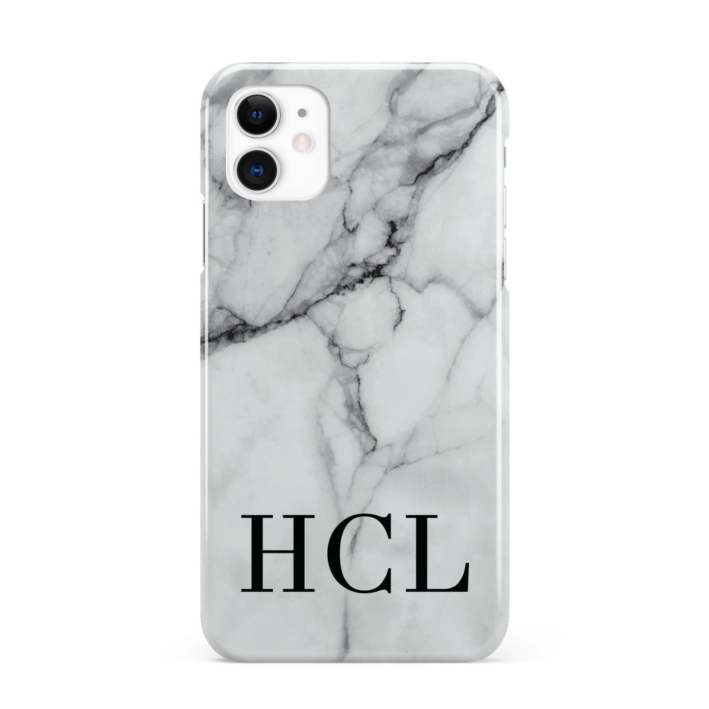 Personalised Medium Marble Initials iPhone 11 3D Snap Case