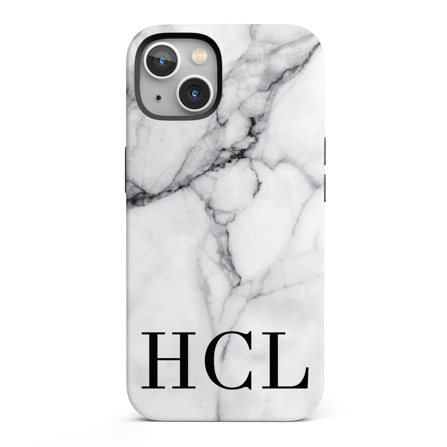 Personalised Medium Marble Initials iPhone 13 Full Wrap 3D Tough Case