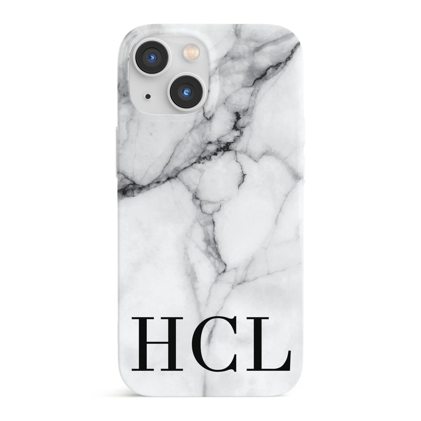 Personalised Medium Marble Initials iPhone 13 Mini Full Wrap 3D Snap Case
