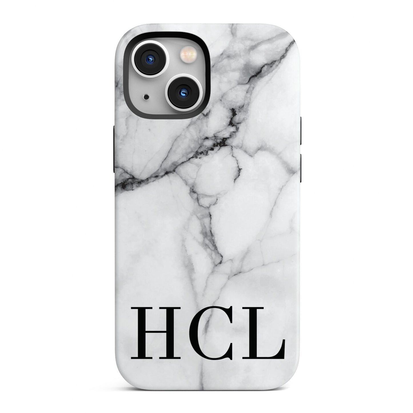 Personalised Medium Marble Initials iPhone 13 Mini Full Wrap 3D Tough Case