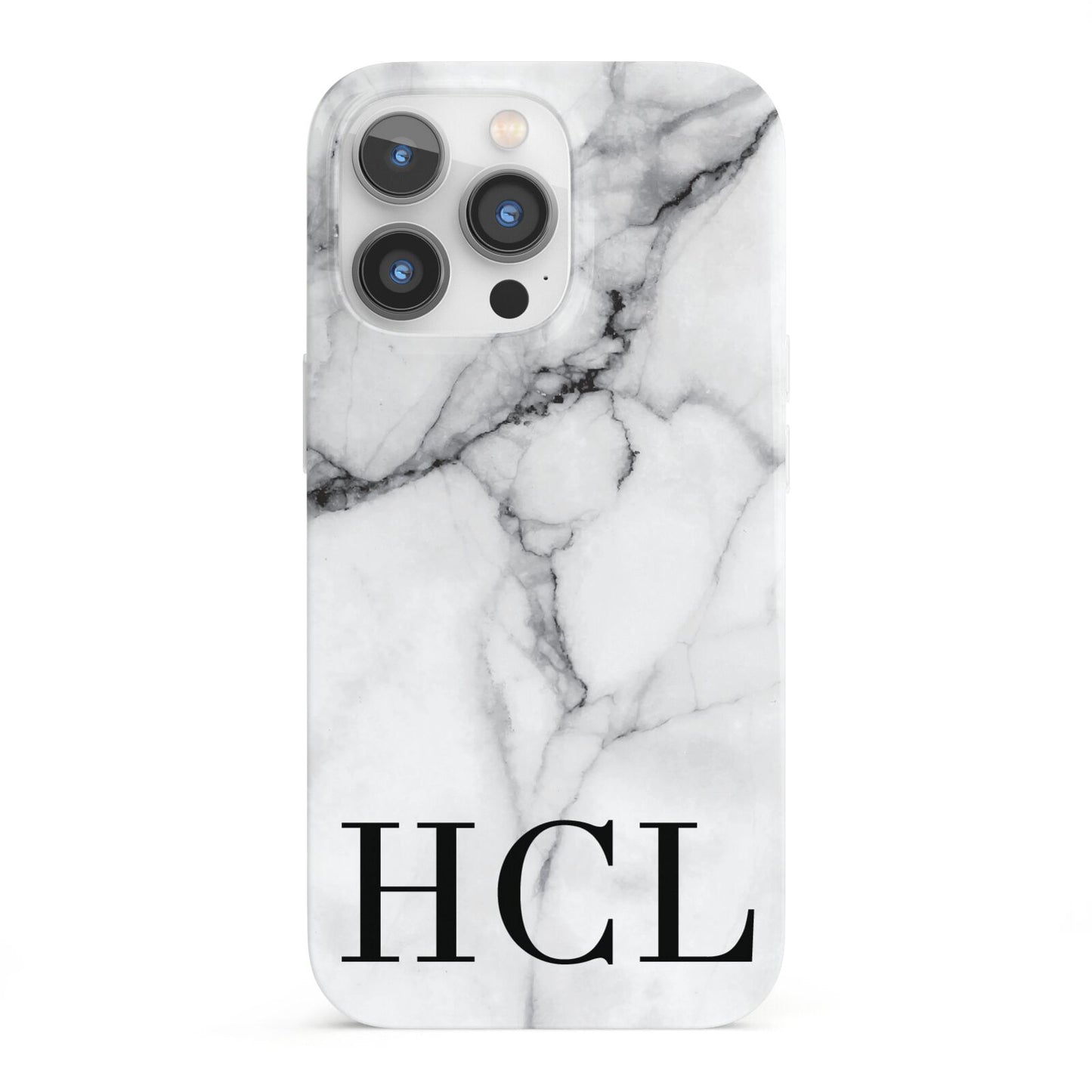 Personalised Medium Marble Initials iPhone 13 Pro Full Wrap 3D Snap Case