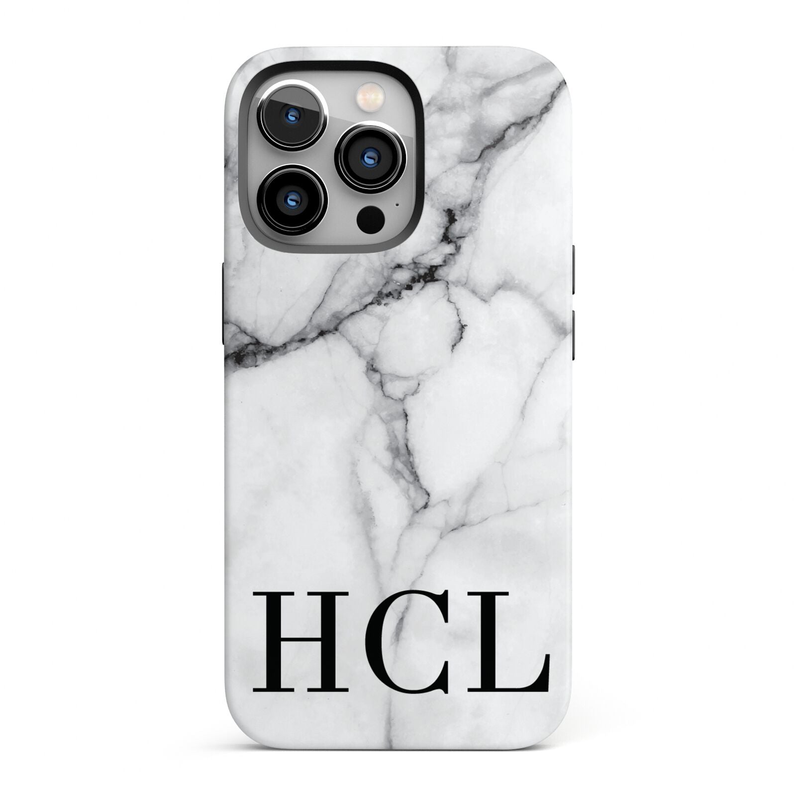Personalised Medium Marble Initials iPhone 13 Pro Full Wrap 3D Tough Case