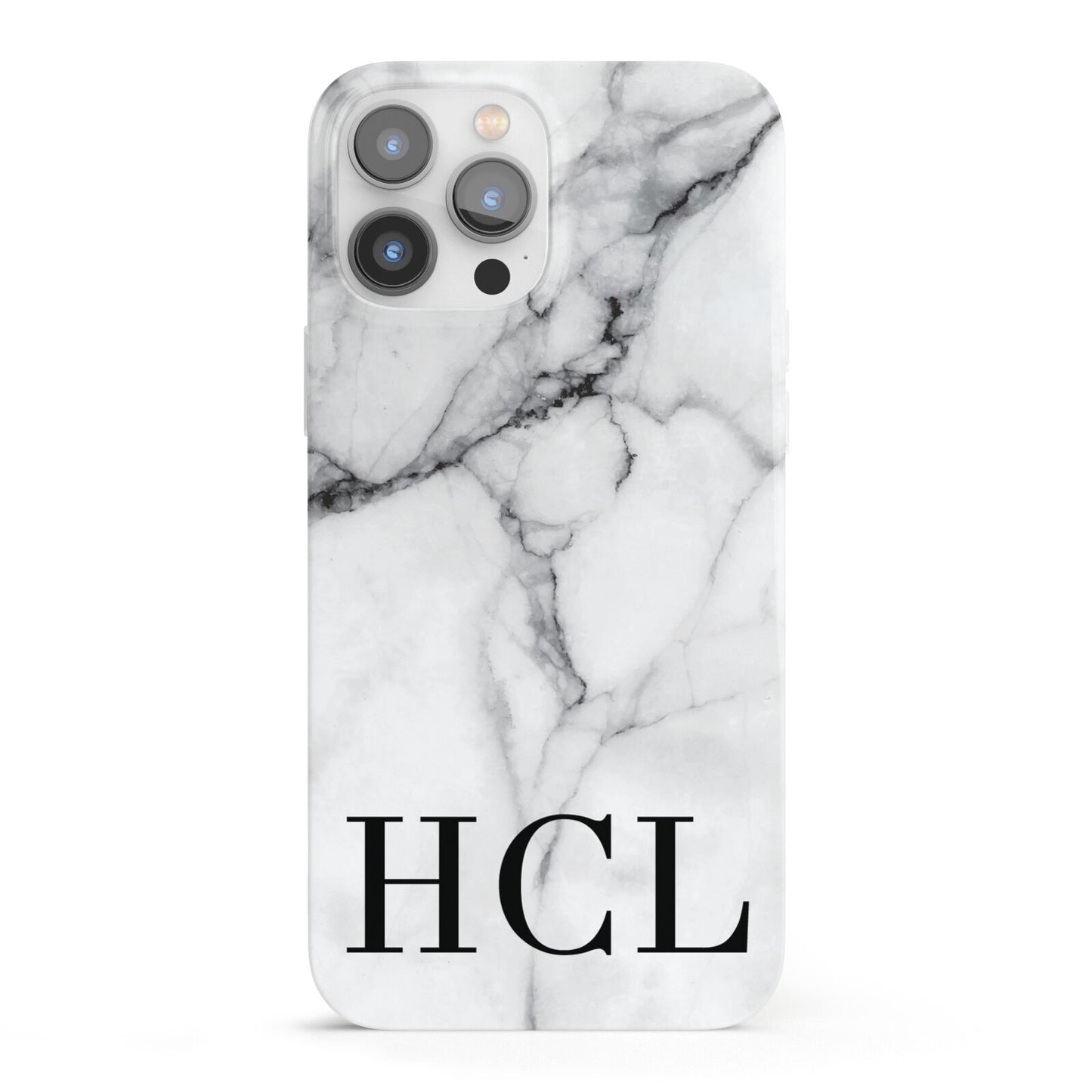 Personalised Medium Marble Initials iPhone 13 Pro Max Full Wrap 3D Snap Case