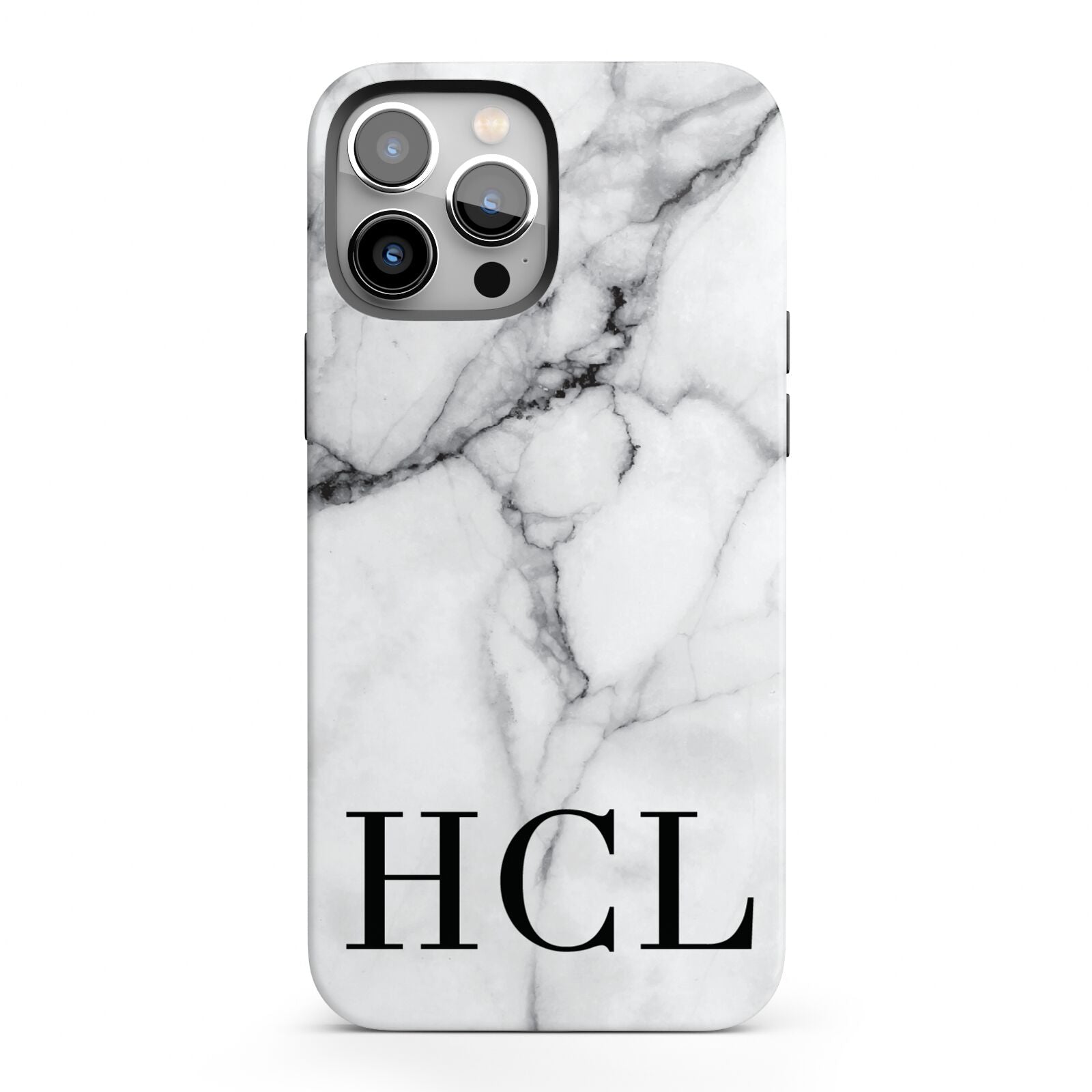 Personalised Medium Marble Initials iPhone 13 Pro Max Full Wrap 3D Tough Case