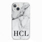 Personalised Medium Marble Initials iPhone 13 TPU Impact Case with White Edges