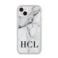 Personalised Medium Marble Initials iPhone 14 Plus Clear Tough Case Starlight