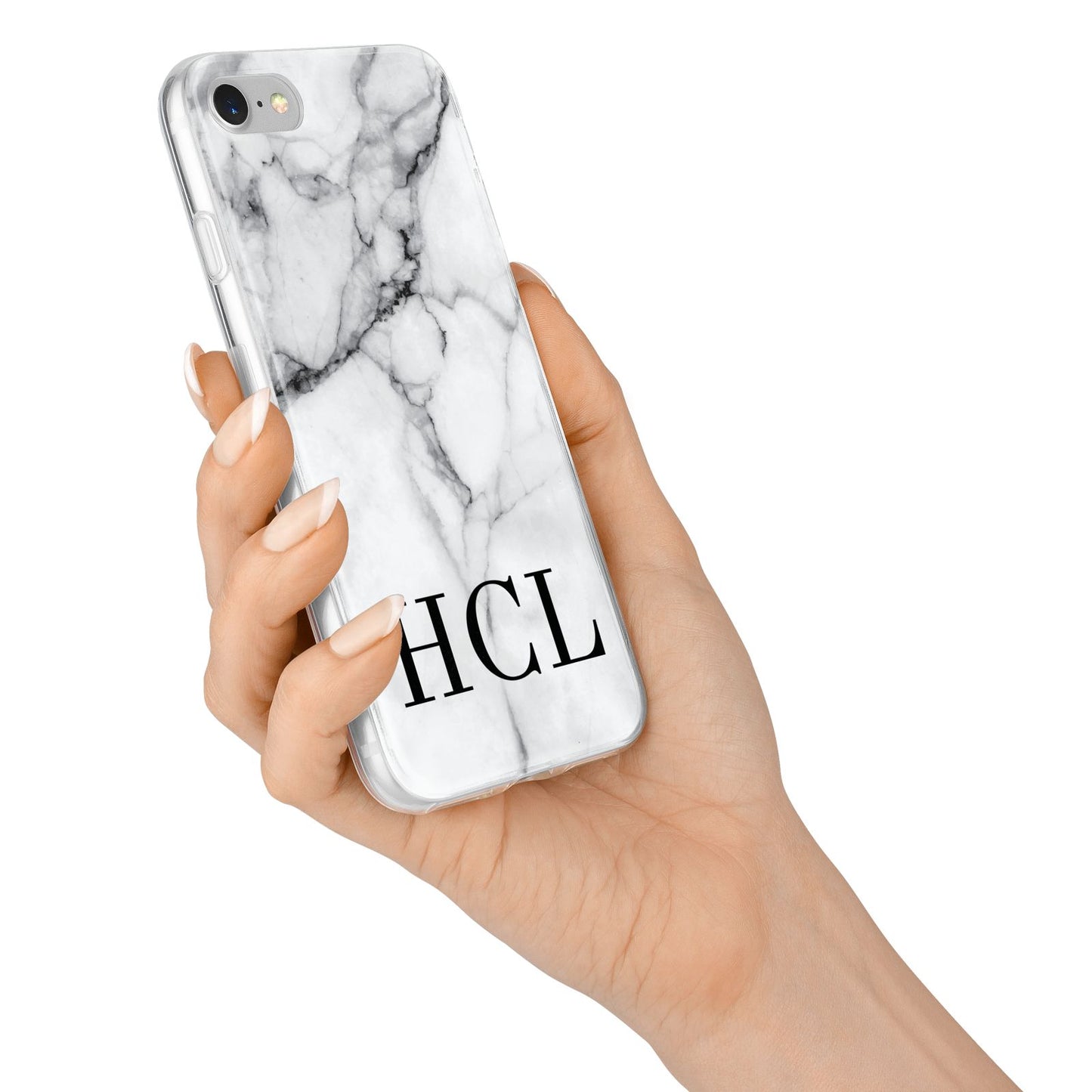 Personalised Medium Marble Initials iPhone 7 Bumper Case on Silver iPhone Alternative Image