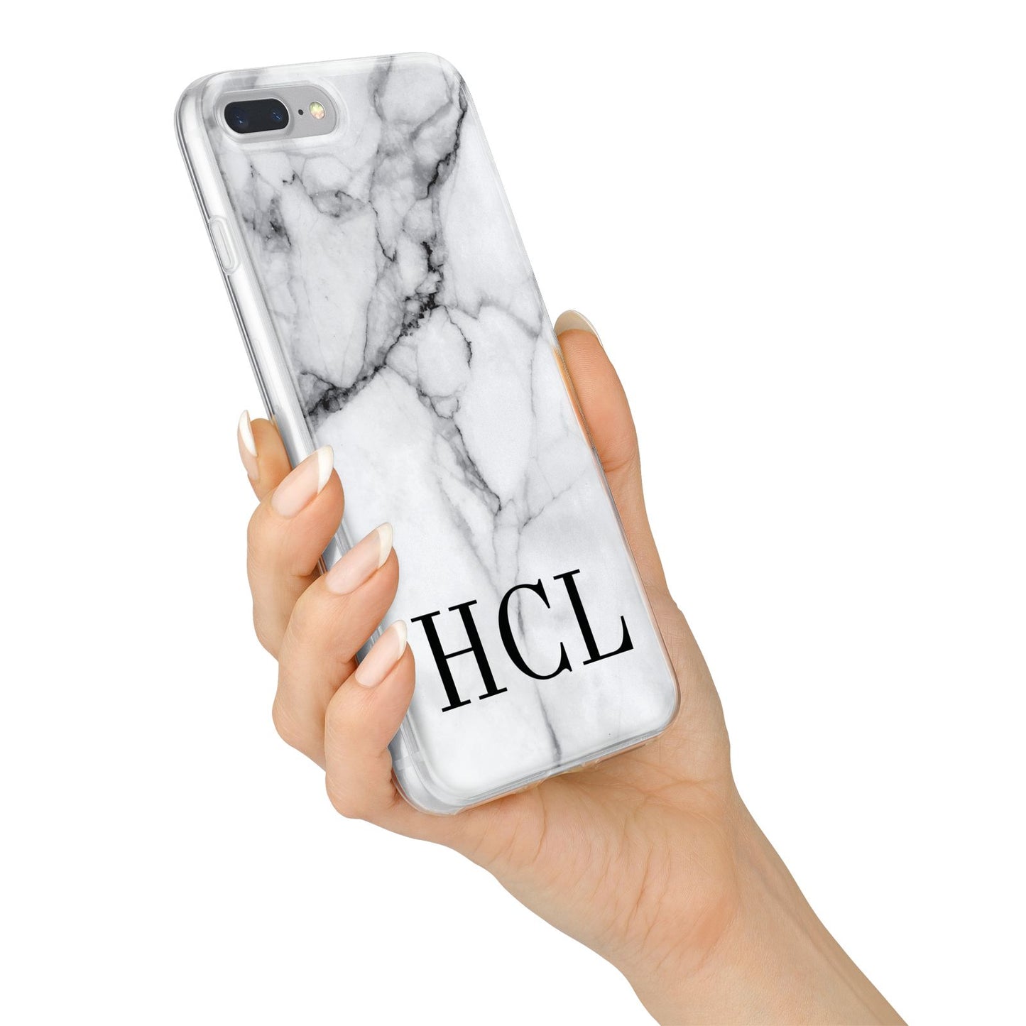 Personalised Medium Marble Initials iPhone 7 Plus Bumper Case on Silver iPhone Alternative Image