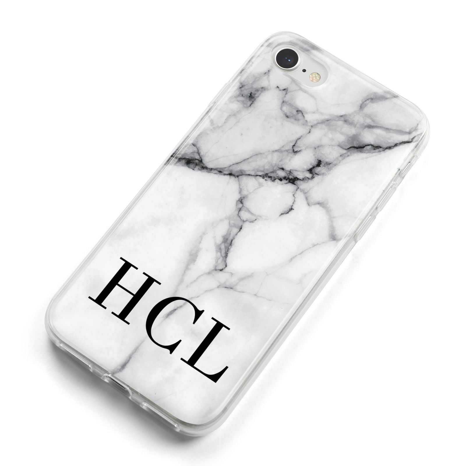 Personalised Medium Marble Initials iPhone 8 Bumper Case on Silver iPhone Alternative Image