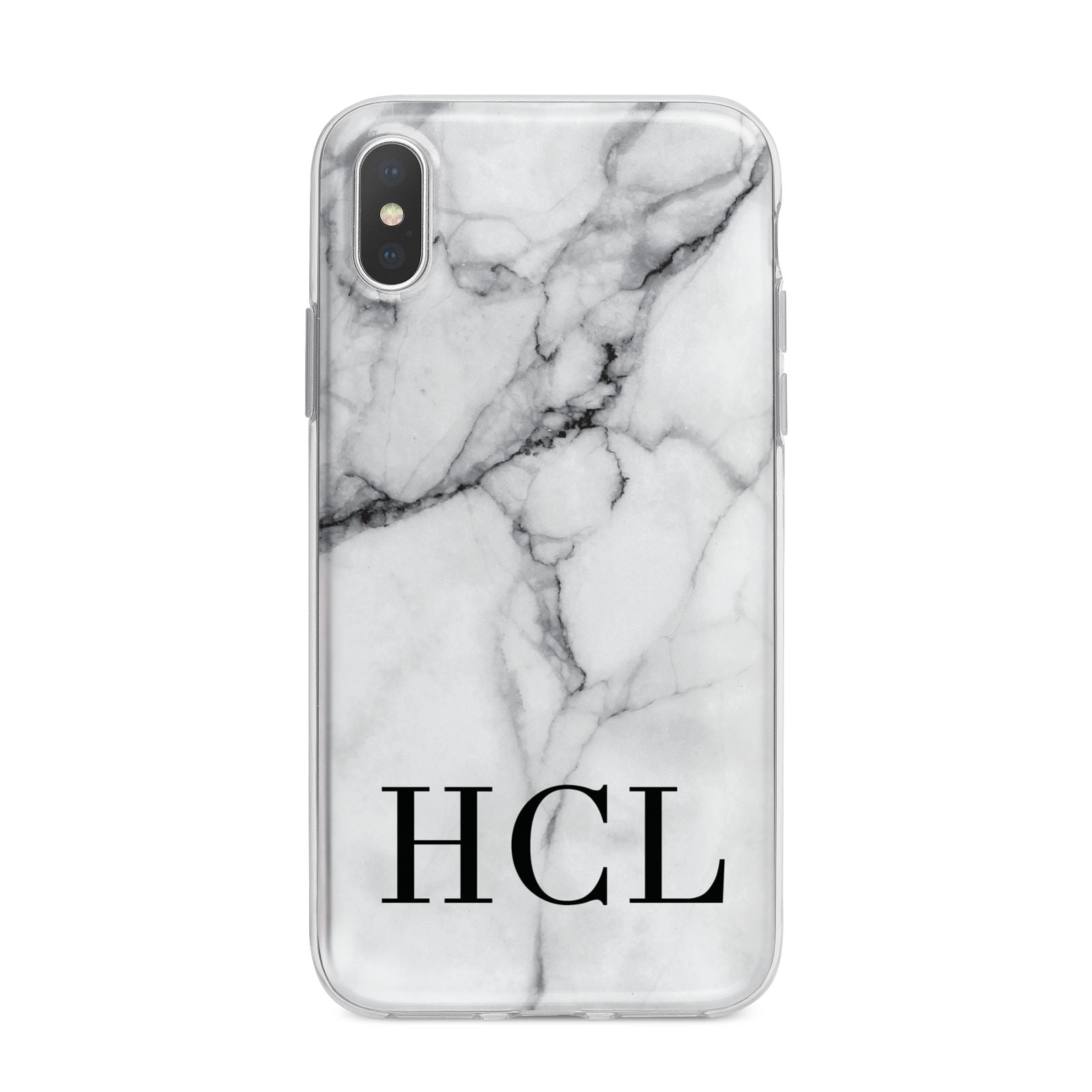 Personalised Medium Marble Initials iPhone X Bumper Case on Silver iPhone Alternative Image 1
