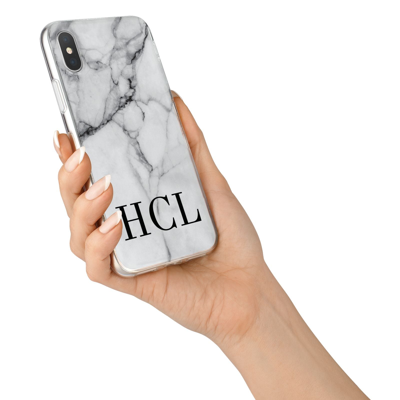 Personalised Medium Marble Initials iPhone X Bumper Case on Silver iPhone Alternative Image 2