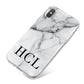 Personalised Medium Marble Initials iPhone X Bumper Case on Silver iPhone